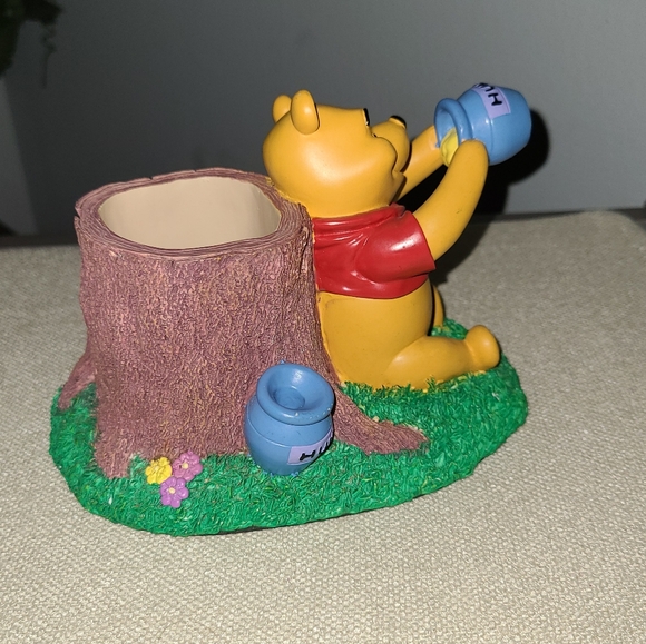 VINTAGE WINNIE THE POOH HONEY POT TREE STUMP PENCIL HOLDER OFFICE DECOR - Picture 4 of 9
